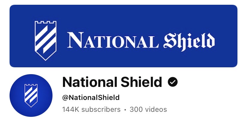 National Shield’s verified YouTube channel and profile banner